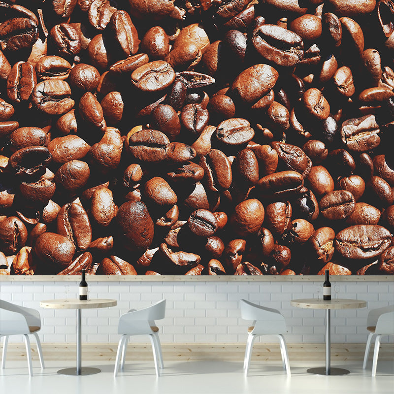 Horizontal Photography Coffee Beans Wallpaper Murals Eco-friendly for Coffee Shop