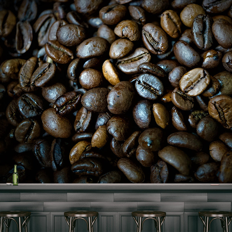 Horizontal Photography Coffee Beans Wallpaper Murals Eco-friendly for Coffee Shop