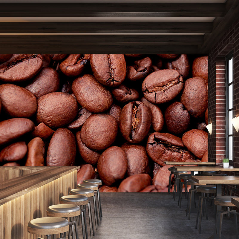 Photography Coffee Beans Wallpaper Murals Environment Friendly for Coffee Shop