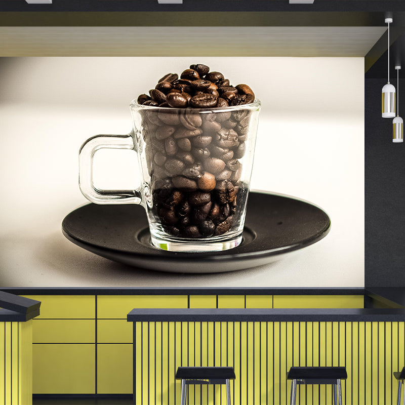 Photography Coffee Beans Wallpaper Murals Environment Friendly for Coffee Shop