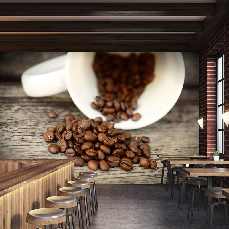 Simplicity Style Coffee Beans Mural Decal Modern Decorative Mildew Resistant for Decoration