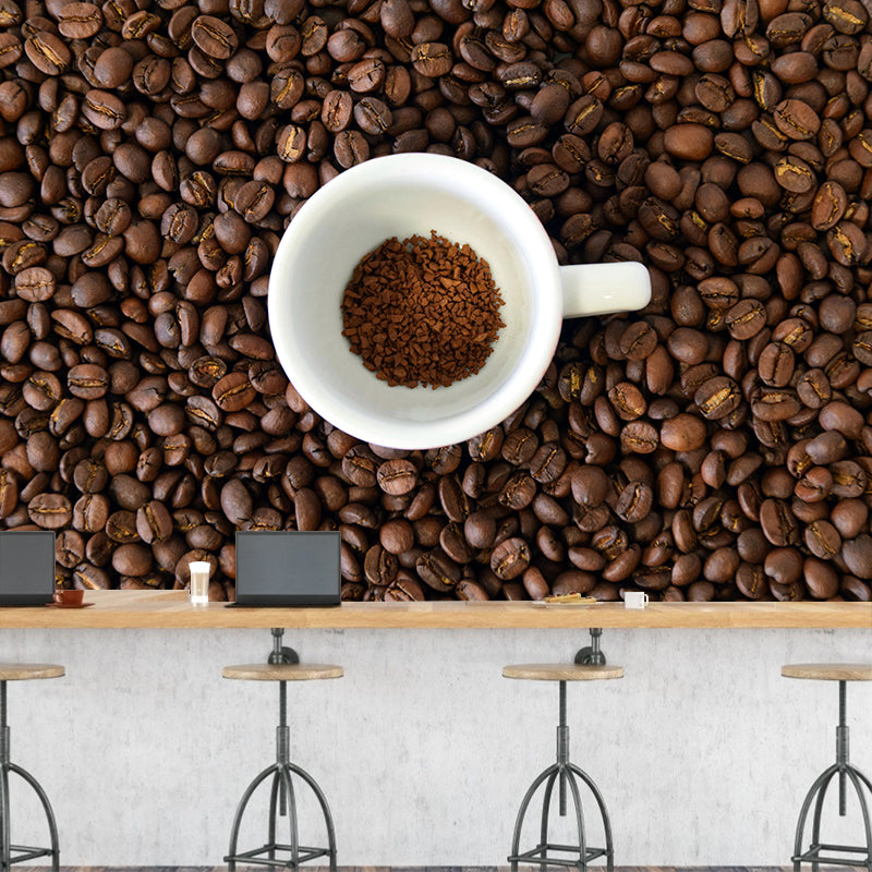 Modern Style Coffee Beans Wallpaper Murals Environment Friendly for Coffee Shop