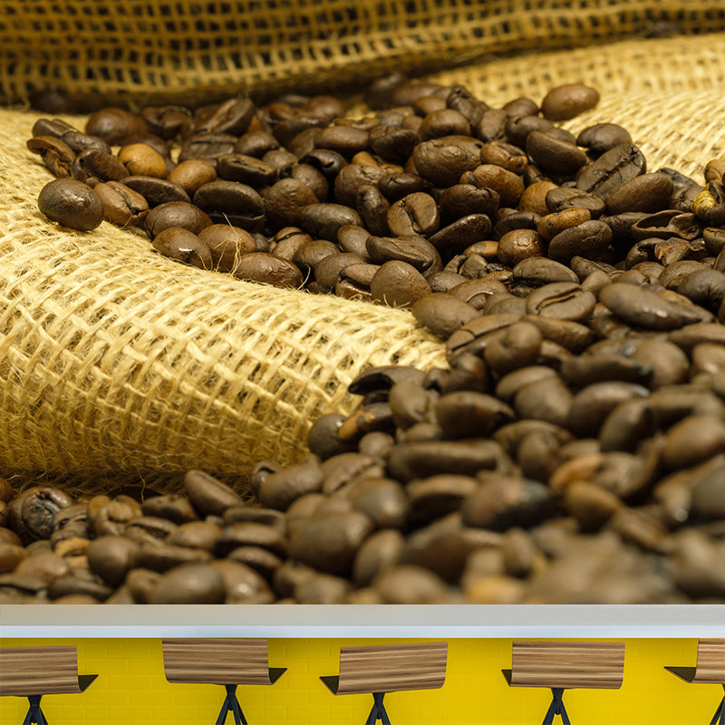 Modern Coffee Beans Wallpaper Mural Environment Friendly for Coffee Shop