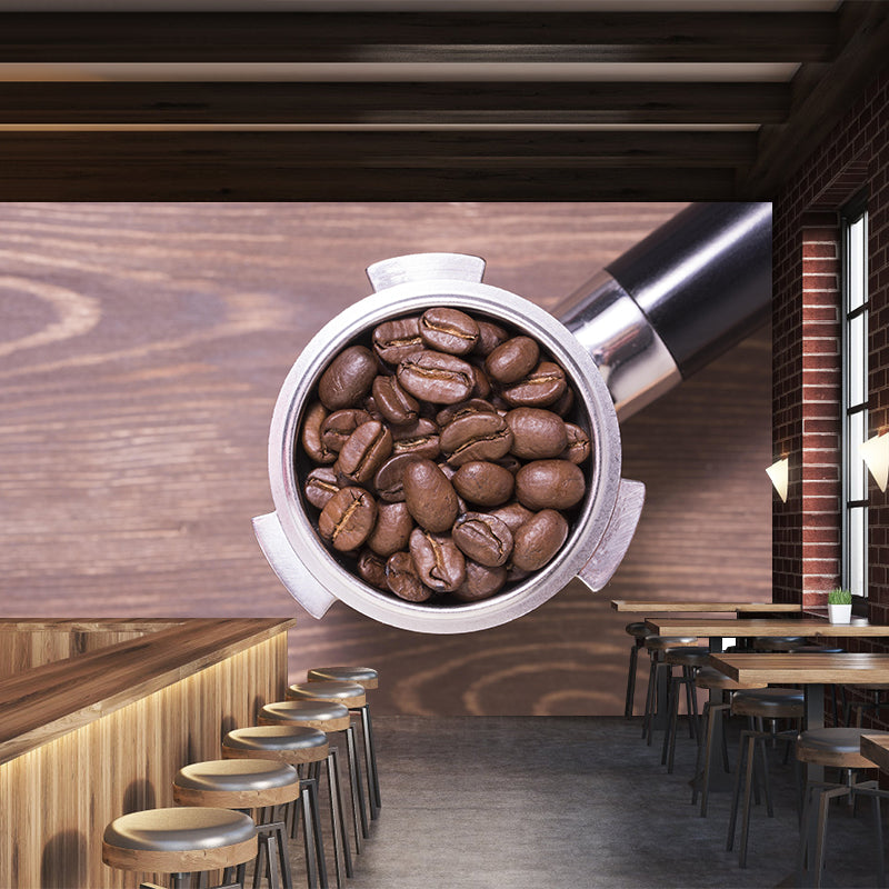 Customized Coffee Beans Mural Contemporary Wallpaper for Shop Decoration
