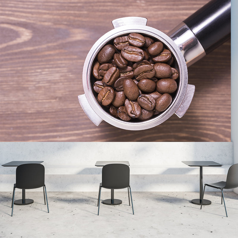 Customized Coffee Beans Mural Contemporary Wallpaper for Shop Decoration