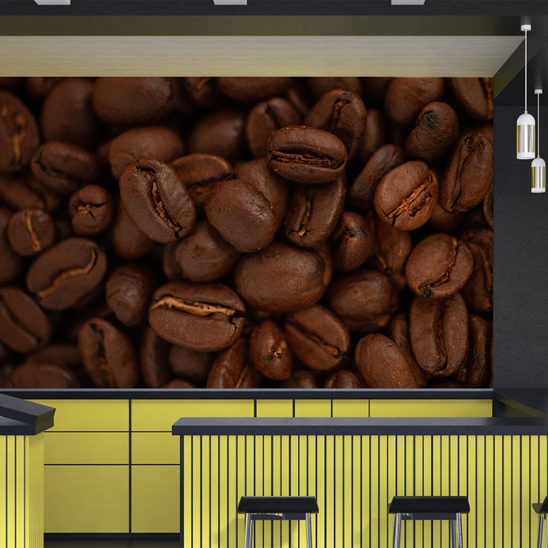 Customized Coffee Beans Mural Contemporary Wallpaper for Shop Decoration