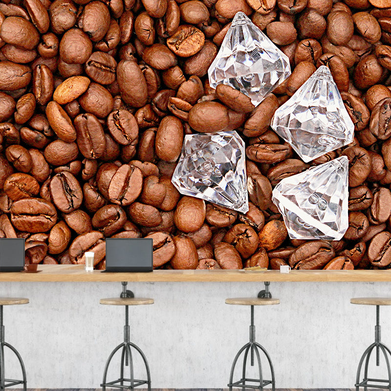 Simplicity Coffee Beans Mural Decal Modern Decorative Mildew Resistant for Decoration