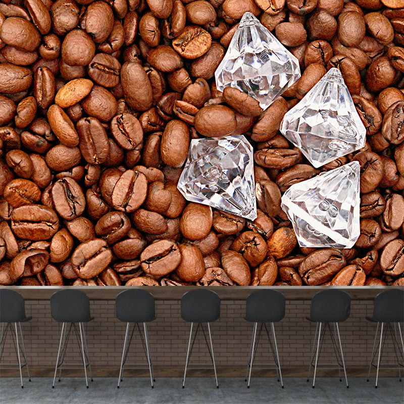 Simplicity Coffee Beans Mural Decal Modern Decorative Mildew Resistant for Decoration