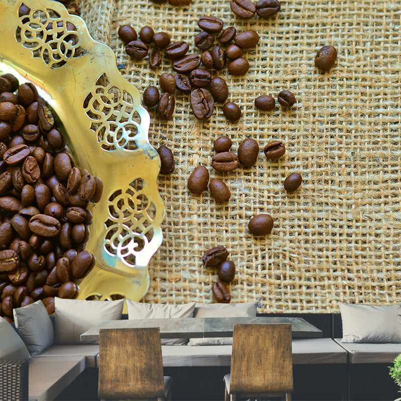 Simplicity Coffee Beans Mural Decal Modern Decorative Mildew Resistant for Decoration