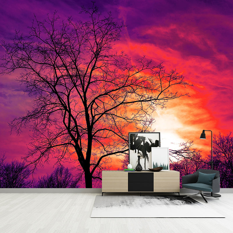 Sky Landscapes Mural Contemporary Wall Covering Soft Color Wallpaper for Dining Room