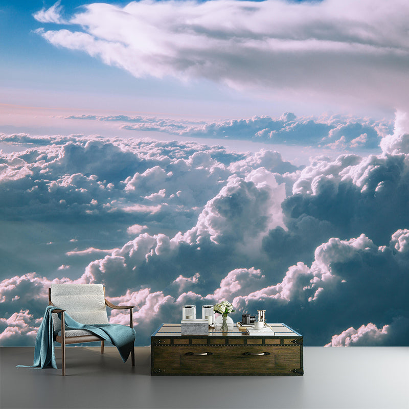 Contemporary Cloud Mural Environment Friendly Wall Covering for Sleeping Room