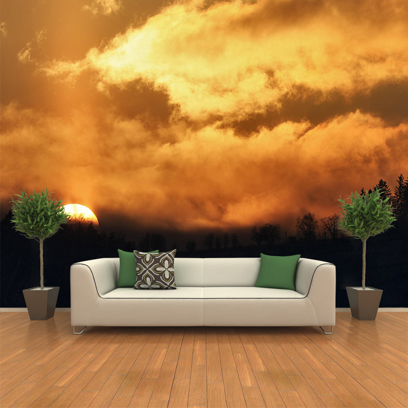 Contemporary Style Sky Mural Environment Friendly Wall Covering for Sleeping Room