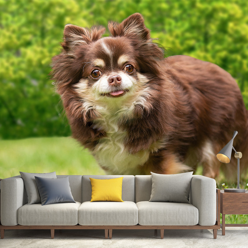 Naughty Puppy Mural Wallpaper Mildew Resistant Home Decor, Waterproofing