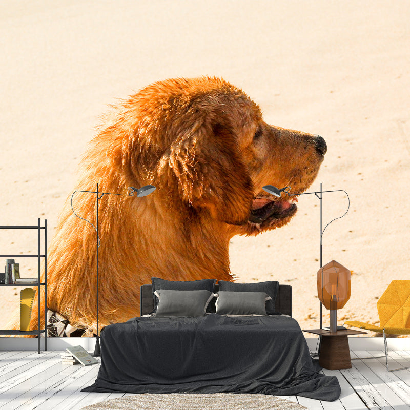 Naughty Puppy Mural Wallpaper Mildew Resistant Home Decor, Waterproofing