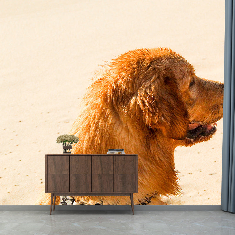 Naughty Puppy Mural Wallpaper Mildew Resistant Home Decor, Waterproofing