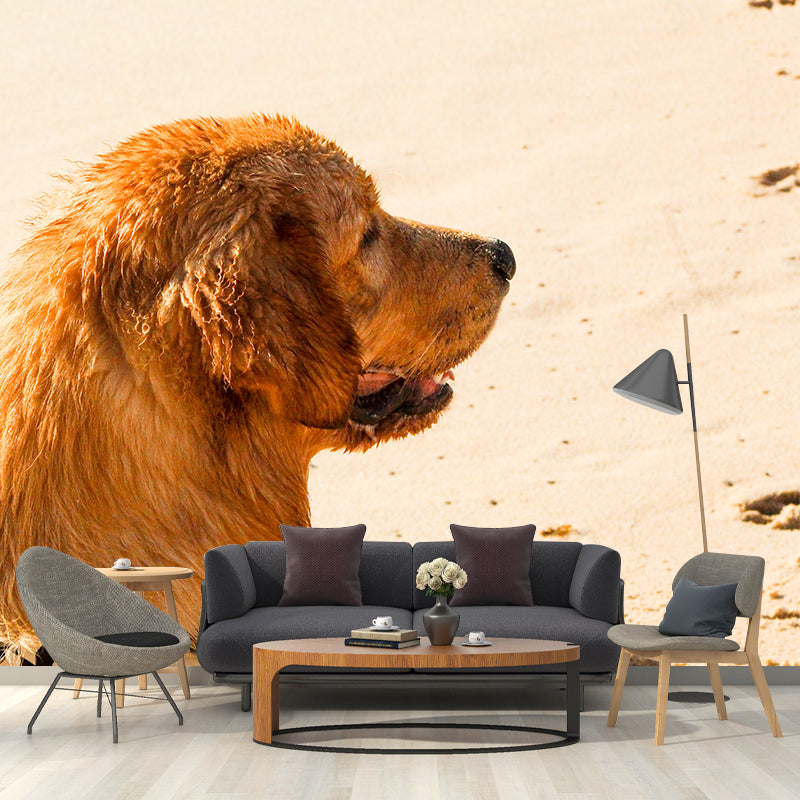 Naughty Puppy Mural Wallpaper Mildew Resistant Home Decor, Waterproofing