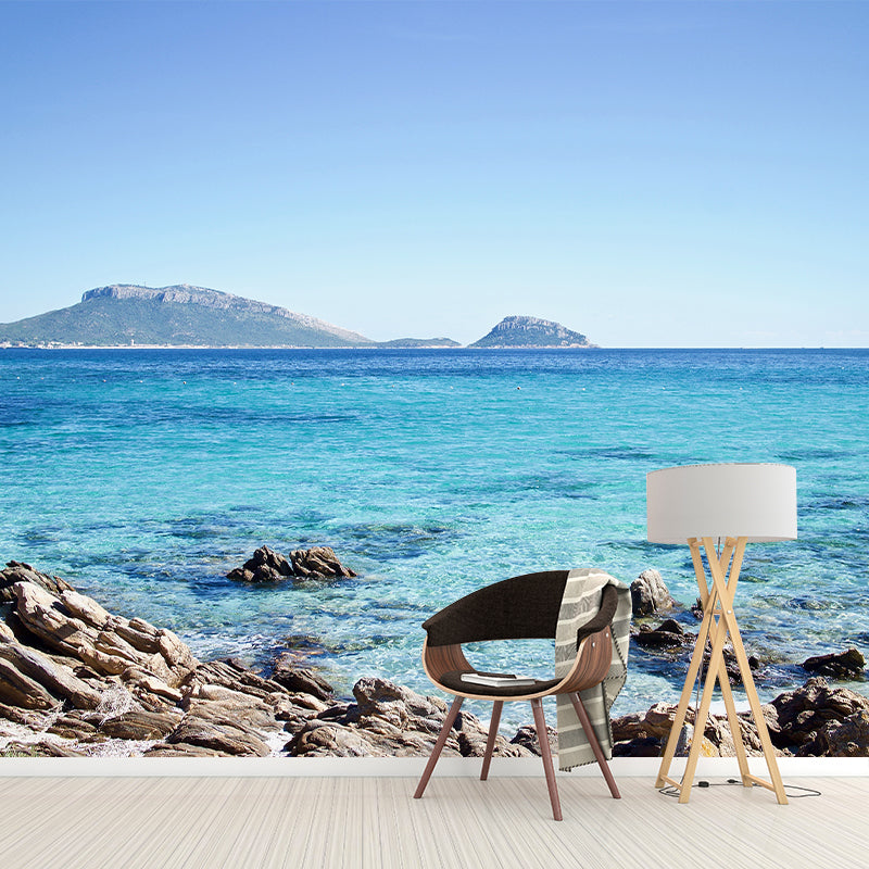 Tropical Beach Photo Mural Wallpaper for Dining Room, Moisture Resistant