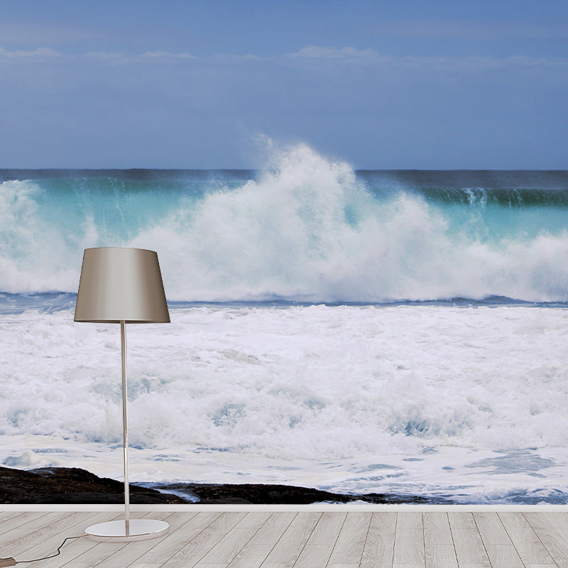 Tropical Beach Photo Mural Wallpaper for Dining Room, Moisture Resistant