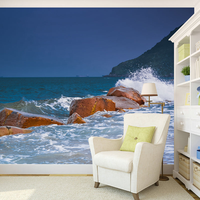 Tropical Beach Photo Mural Wallpaper for Dining Room, Moisture Resistant