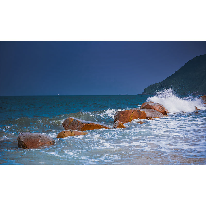Tropical Beach Photo Mural Wallpaper for Dining Room, Moisture Resistant