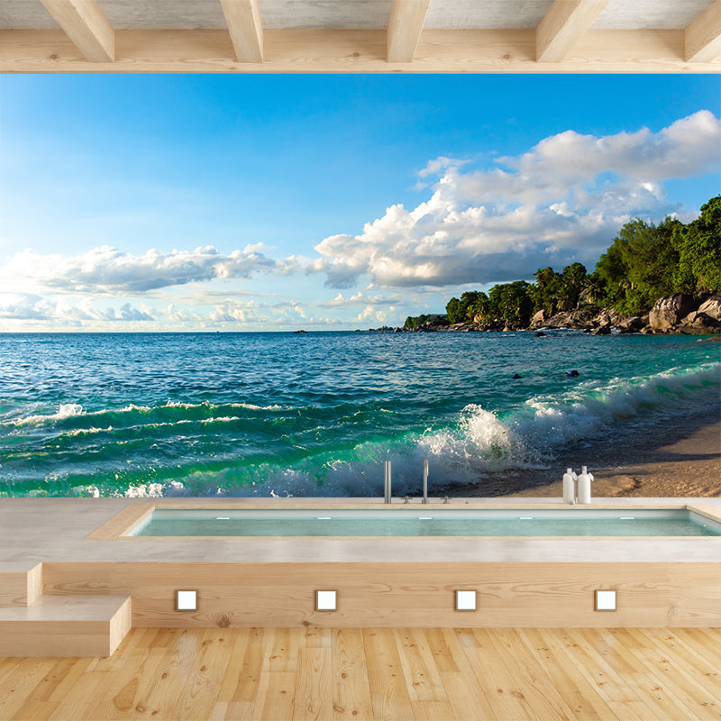 Beautiful Sea View Removable Wall Mural for Sleeping Room, Water Resistant