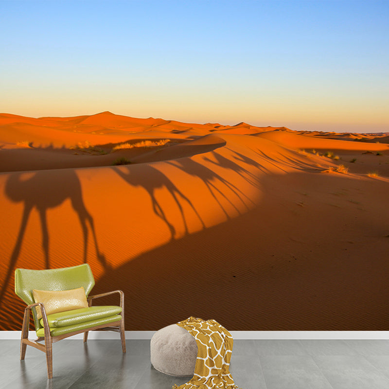 Desert Wall Mural Yellow Modernism Wall Decor for Living Room, Water Resistant
