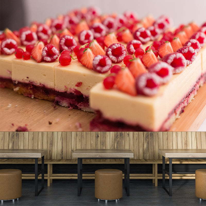 Bread Dessert Mural Wallpaper Contemporary Wall Covering for Bakery, Water Resistant