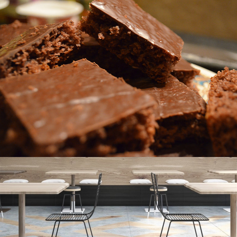 Bread Dessert Mural Wallpaper Contemporary Wall Covering for Bakery, Water Resistant