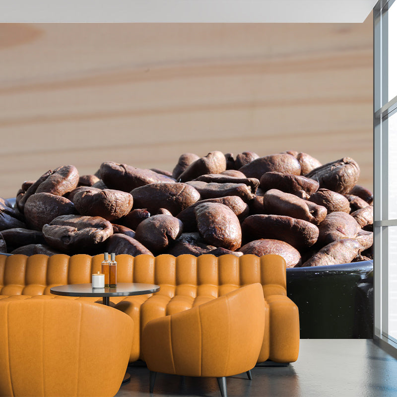 Coffee Beans Mural Wallpaper Coffee Shop Wall Decor, Moisture Resistant