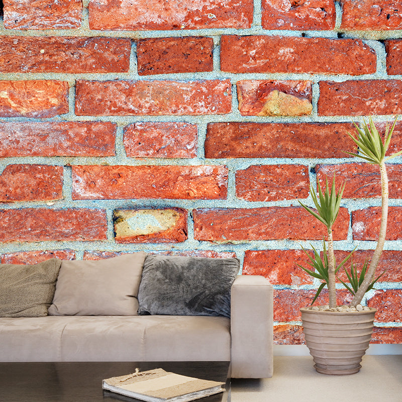 Brick Removable Wall Mural for Sitting Room Stain Resistant Home Decor, Customized Size