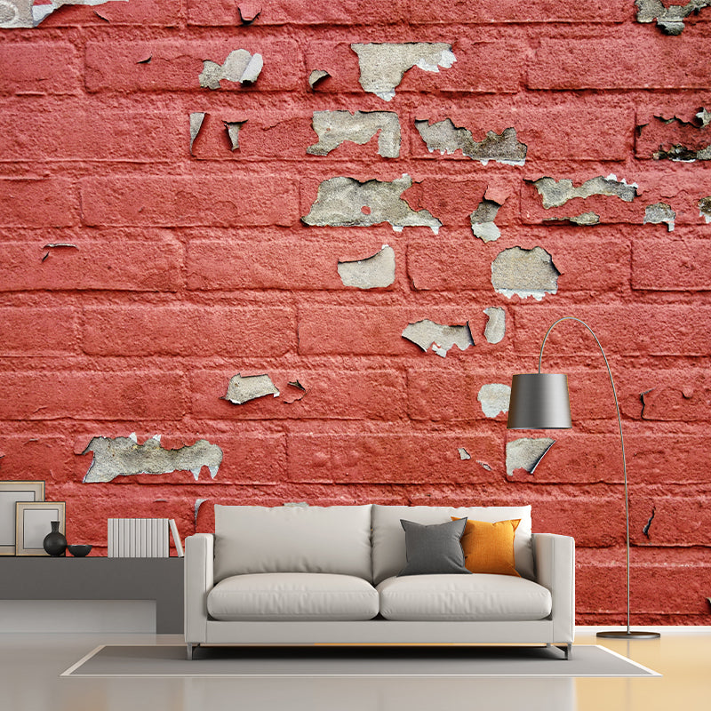 Brick Removable Wall Mural for Sitting Room Stain Resistant Home Decor, Customized Size