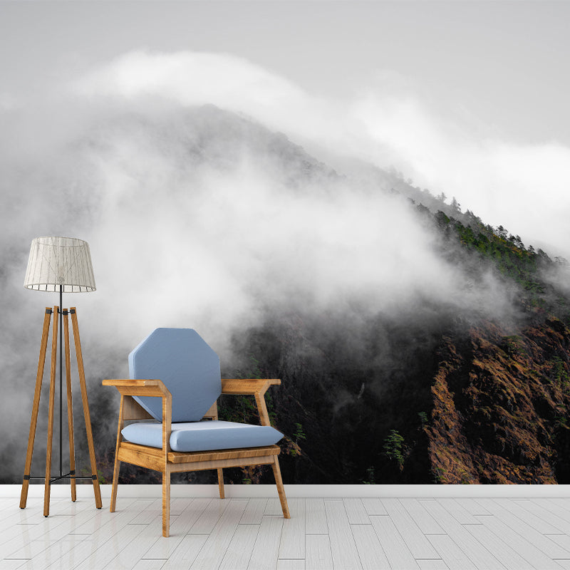 Mountain Top View Removable Wall Mural for Gust Room, Moisture Resistant