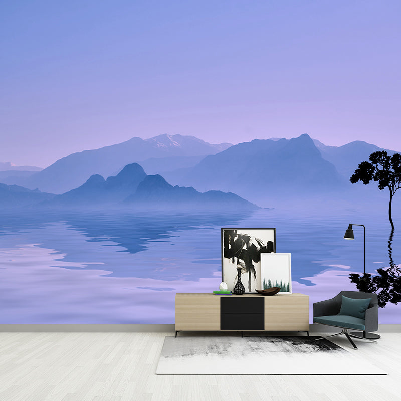 Mountain Illustration Scenery Wall Covering Murals Sitting Room Wall Decor, Waterproofing