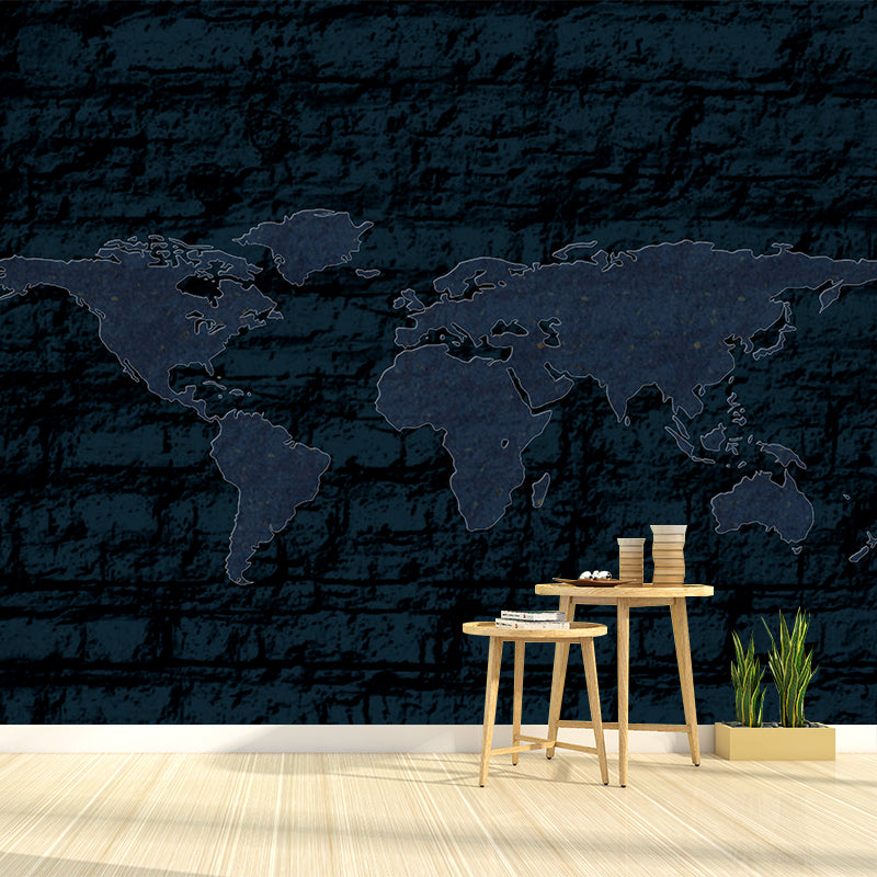 Partial Area Map Contemporary Living Room Wall Decor, Moisture Resistant