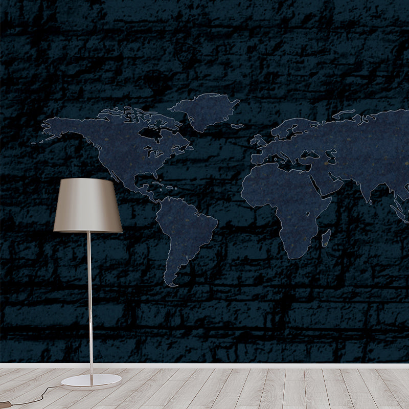 Partial Area Map Contemporary Living Room Wall Decor, Moisture Resistant