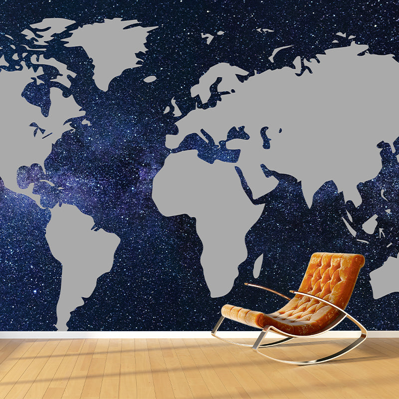 Area Map Murals Wallpaper for Bedroom Living Room, Custom Size Available