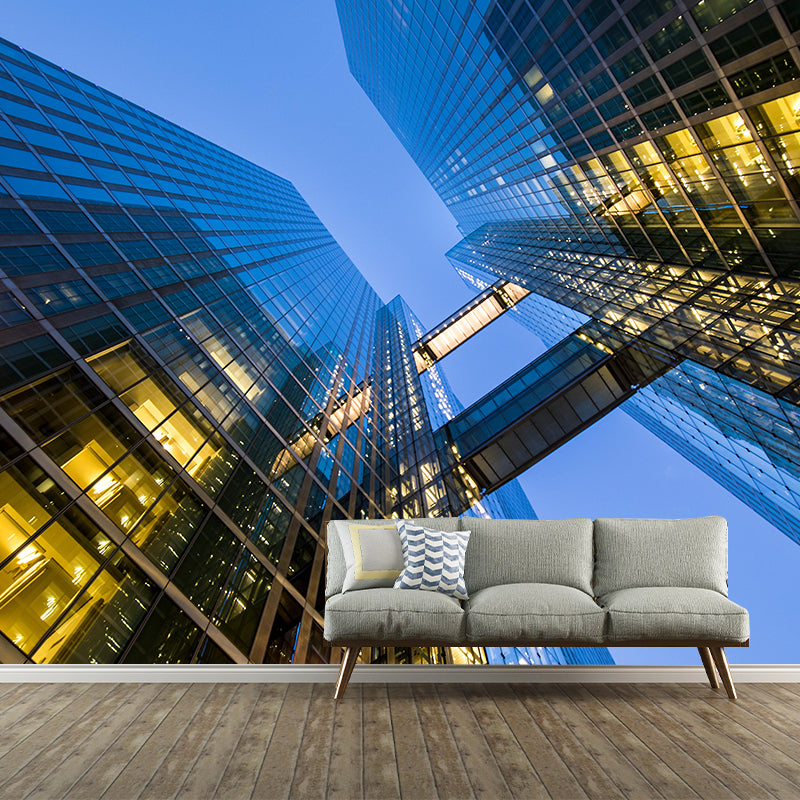 Skyscrapers Mural Wallpaper Custom-Made Wall Covering for Meeting Room