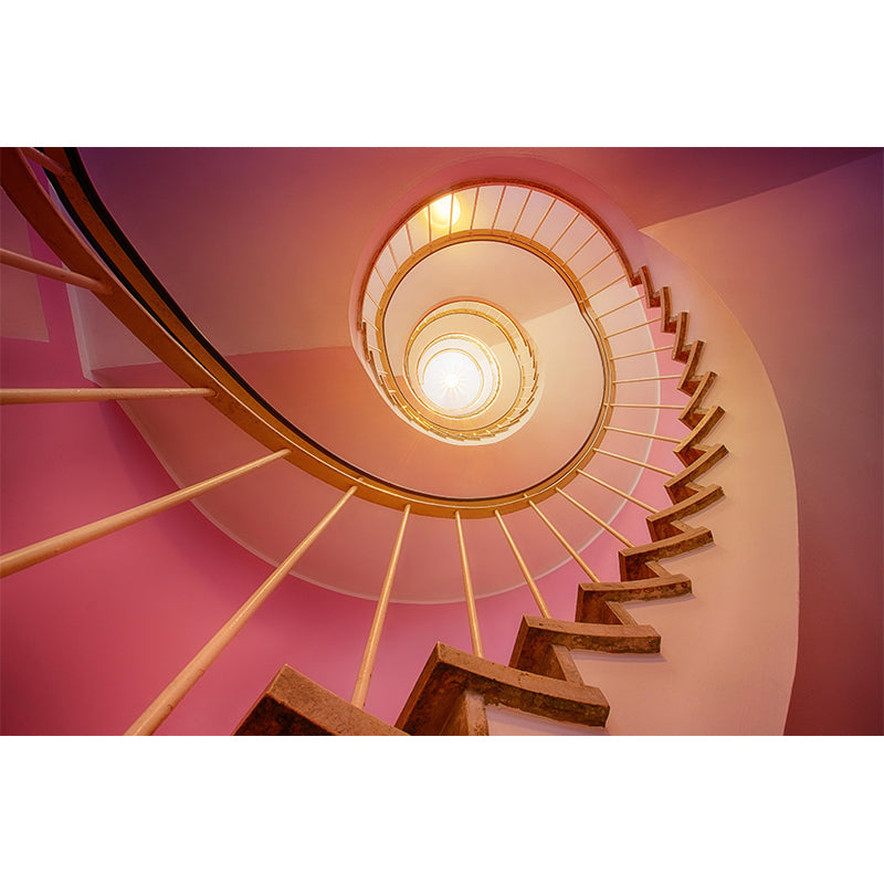 Customized Spiral Staircase Mural Wallpaper Mildew Resistant Wall Decor