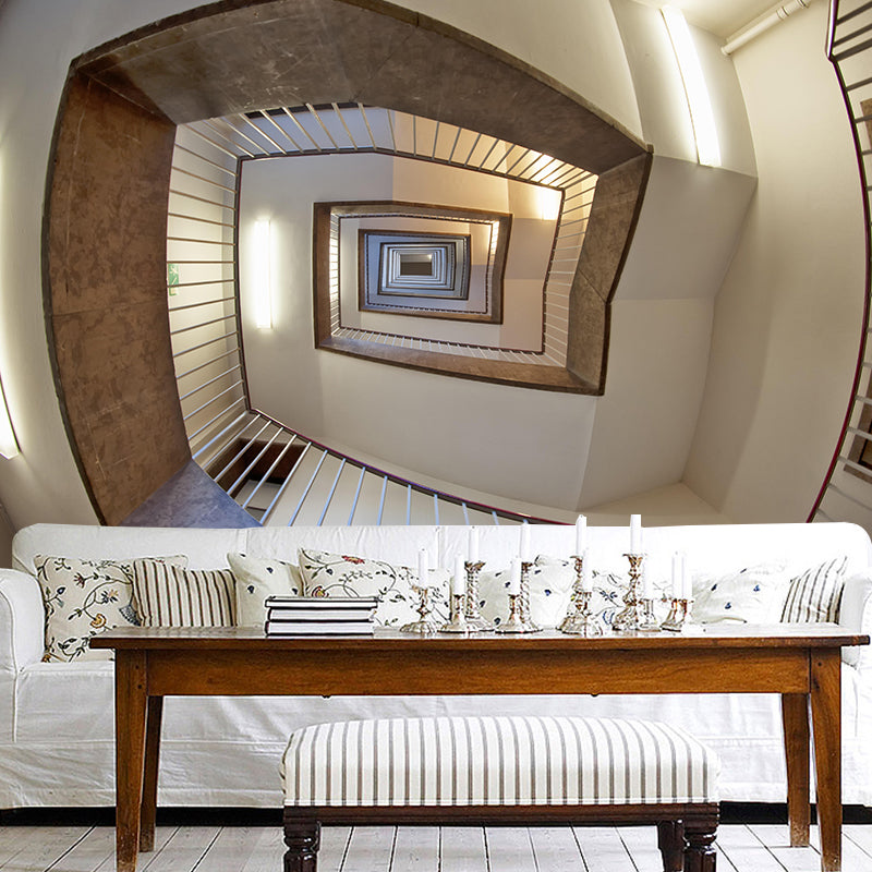 Customized Spiral Staircase Mural Wallpaper Mildew Resistant Wall Decor