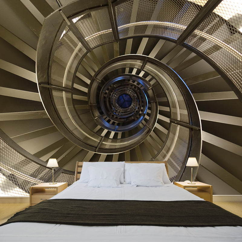 Customized Spiral Staircase Mural Wallpaper Mildew Resistant Wall Decor for Bedroom