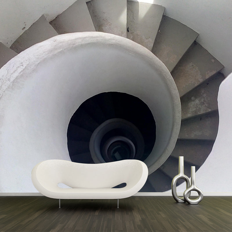 Customized Spiral Staircase Mural Wallpaper Mildew Resistant Wall Decor for Bedroom