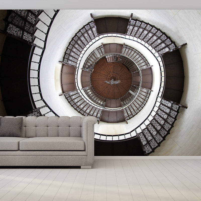 Spiral Staircase Wall Mural Decorative Eco-friendly Mural Wallpaper for Living Room