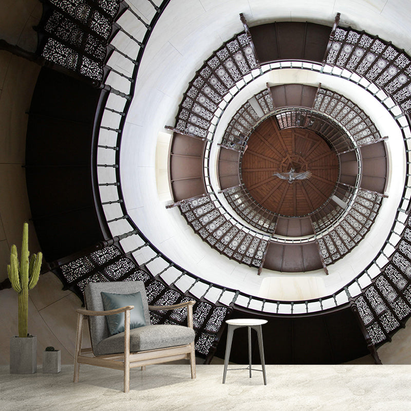 Spiral Staircase Wall Mural Decorative Eco-friendly Mural Wallpaper for Living Room