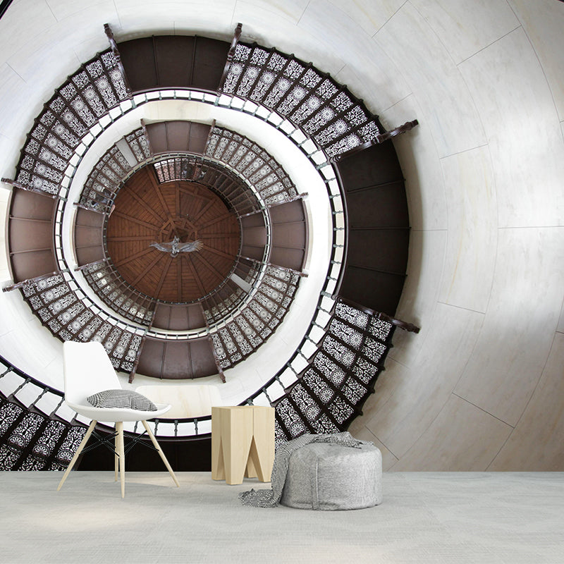 Spiral Staircase Wall Mural Decorative Eco-friendly Mural Wallpaper for Living Room