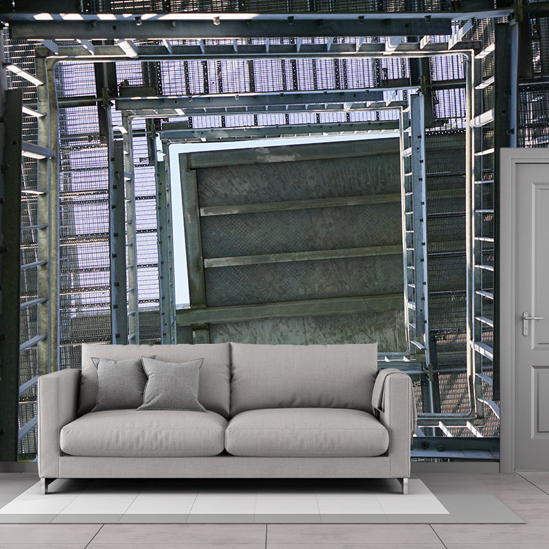 Spiral Staircase Mural Wallpaper Custom-Made Wall Covering for Meeting Room