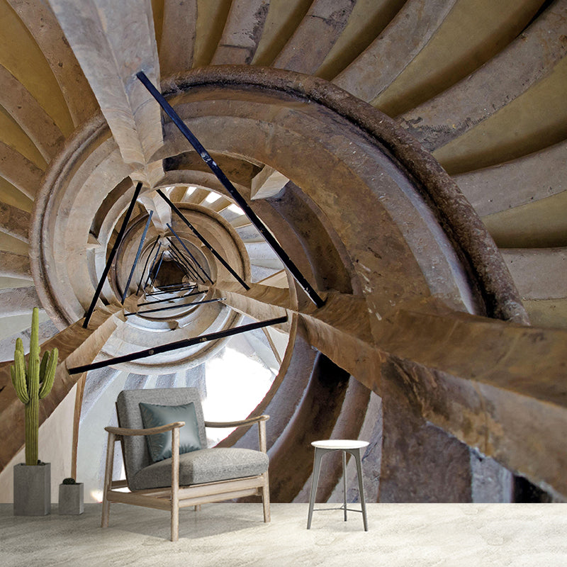 Spiral Staircase Mural Wallpaper Custom-Made Wall Covering for Meeting Room