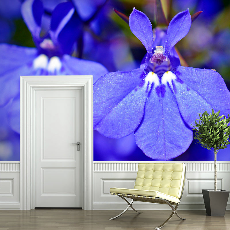 Customized Lobelia Mural Wallpaper Waterproofing Wall Decor for Meeting Room