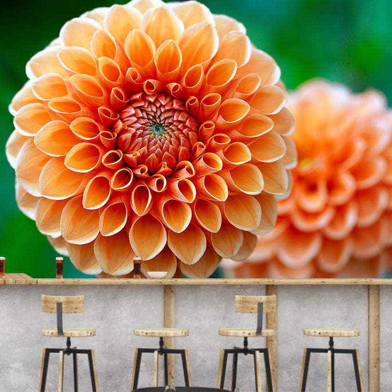 Customized Dahlia Mural Wallpaper Waterproofing Wall Decor for Meeting Room