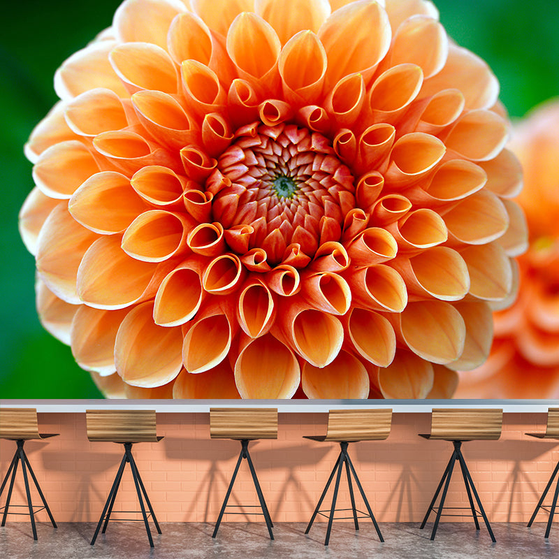Customized Dahlia Mural Wallpaper Waterproofing Wall Decor for Meeting Room