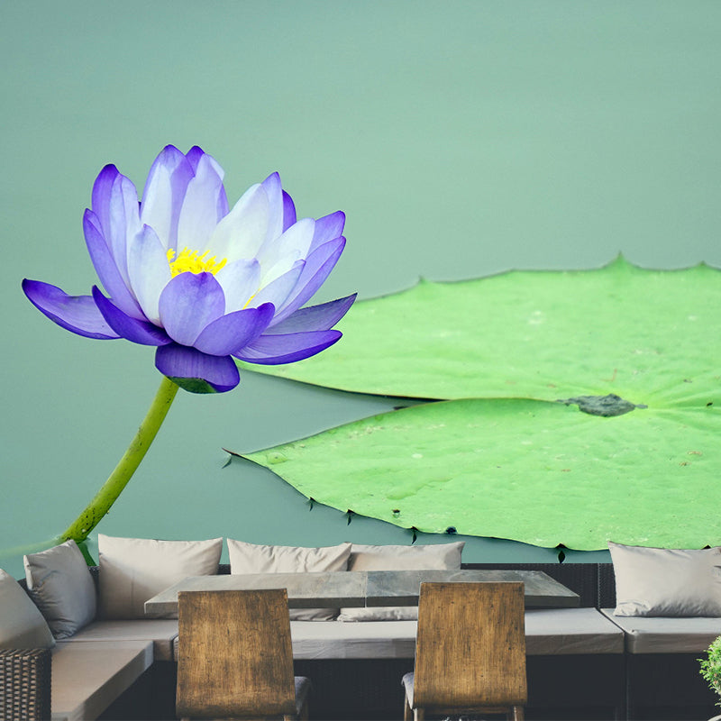 Customized Lotus Mural Wallpaper Waterproofing Wall Decor for Meeting Room